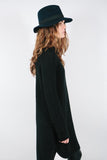 Black Wool Floppy Fedora Hat