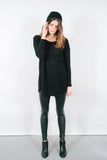 Black Long Slouchy Beanie