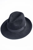 Black Wool Floppy Fedora Hat