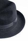 Black Wool Floppy Fedora Hat